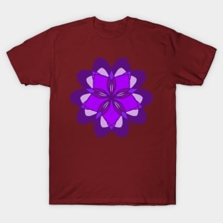 Geometric Purple Flower T-Shirt